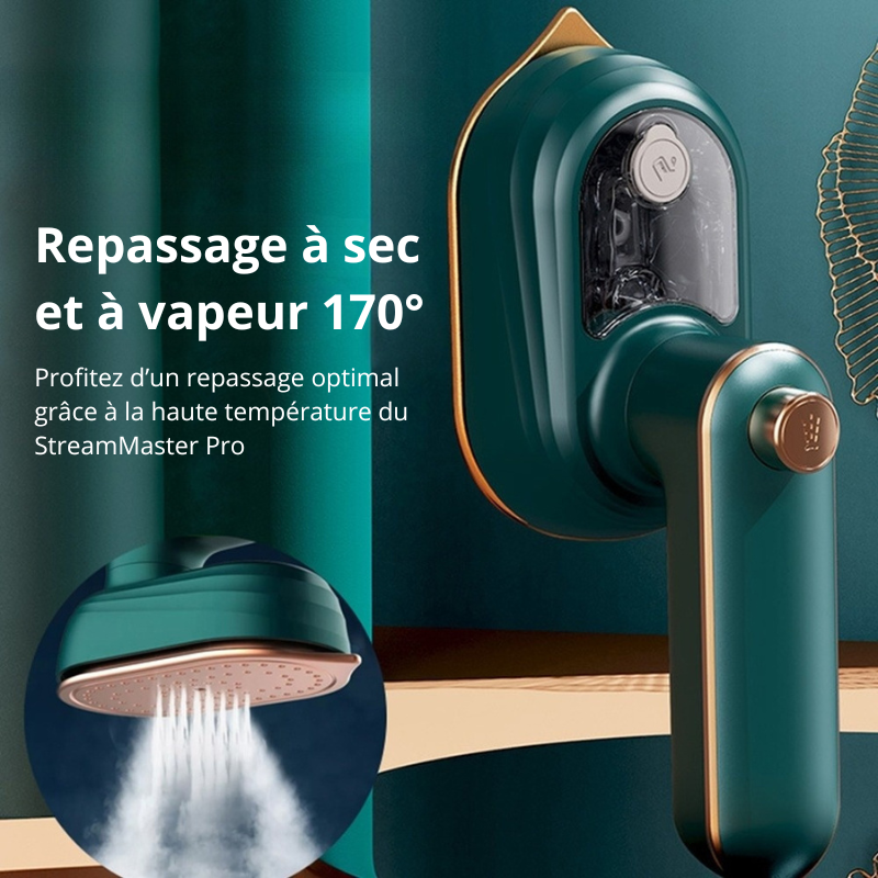 Vue du défroisseur en position verticale, avec son design compact et élégant