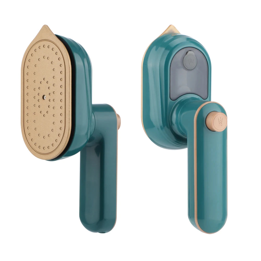 L'appareil de repassage compact et portable est présenté sous différents angles sur fond blanc
