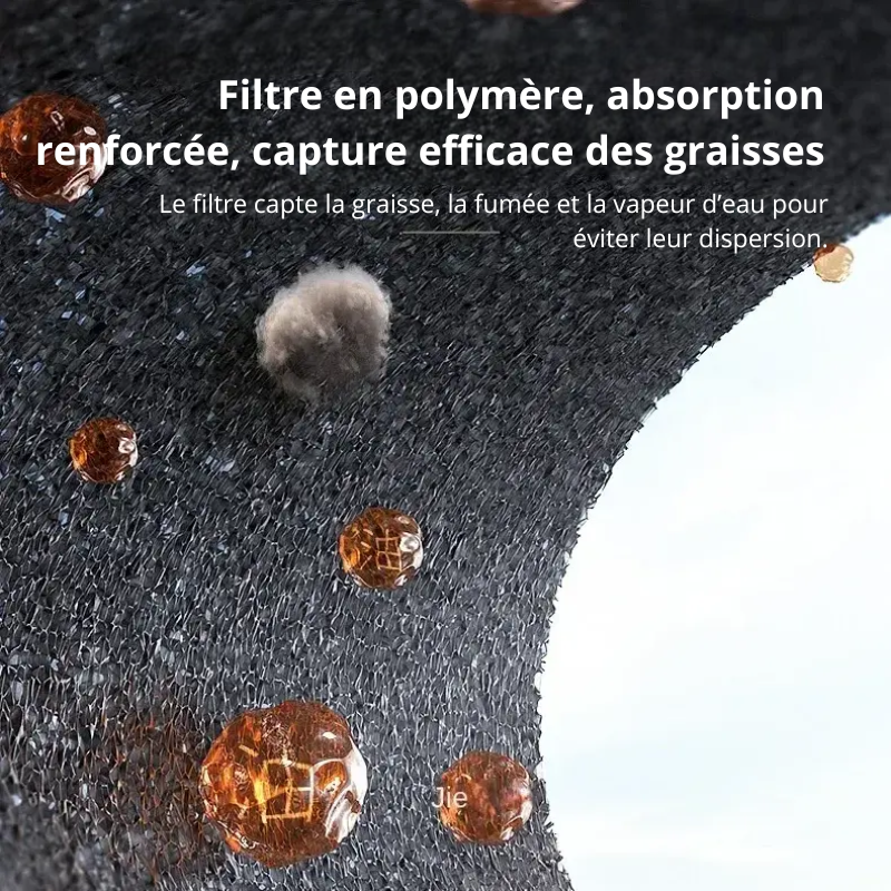 Zoom sur la structure du filtre de la mini hotte de cuisine