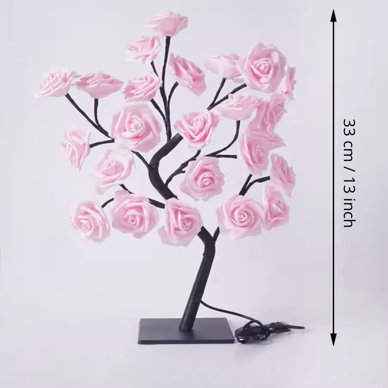Les dimensions de la lampe fleurs sont inscrites sr le côté