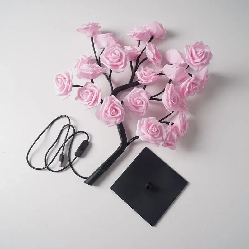 Lampe fleurs de rose éteinte