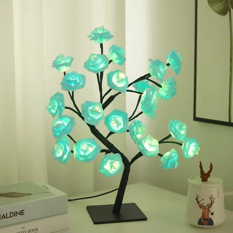 Lampe LED fleurs effet lumière chaude