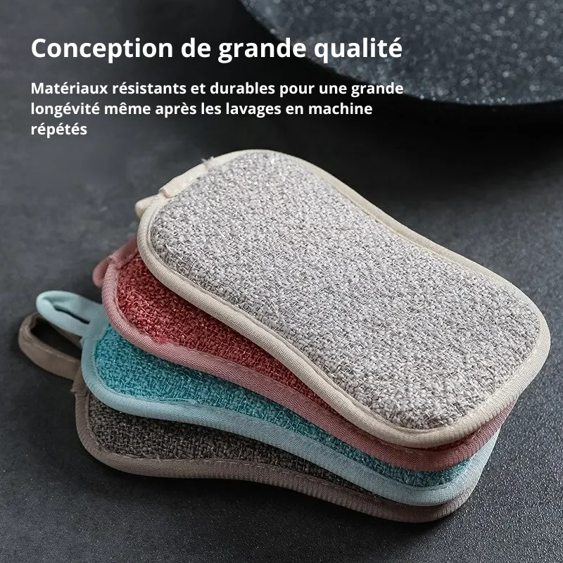 Lot d’éponges réutilisables écologiques multicolores