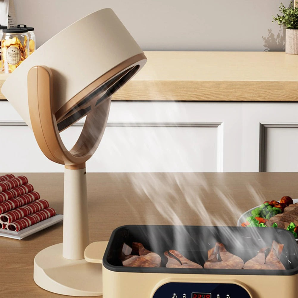 Zoom sur la hotte en marche avec faible niveau sonore et style moderne