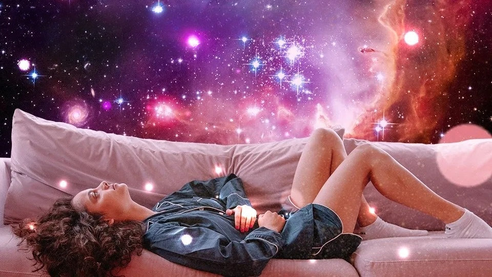 Projection galaxie ciel nuit dans chambre