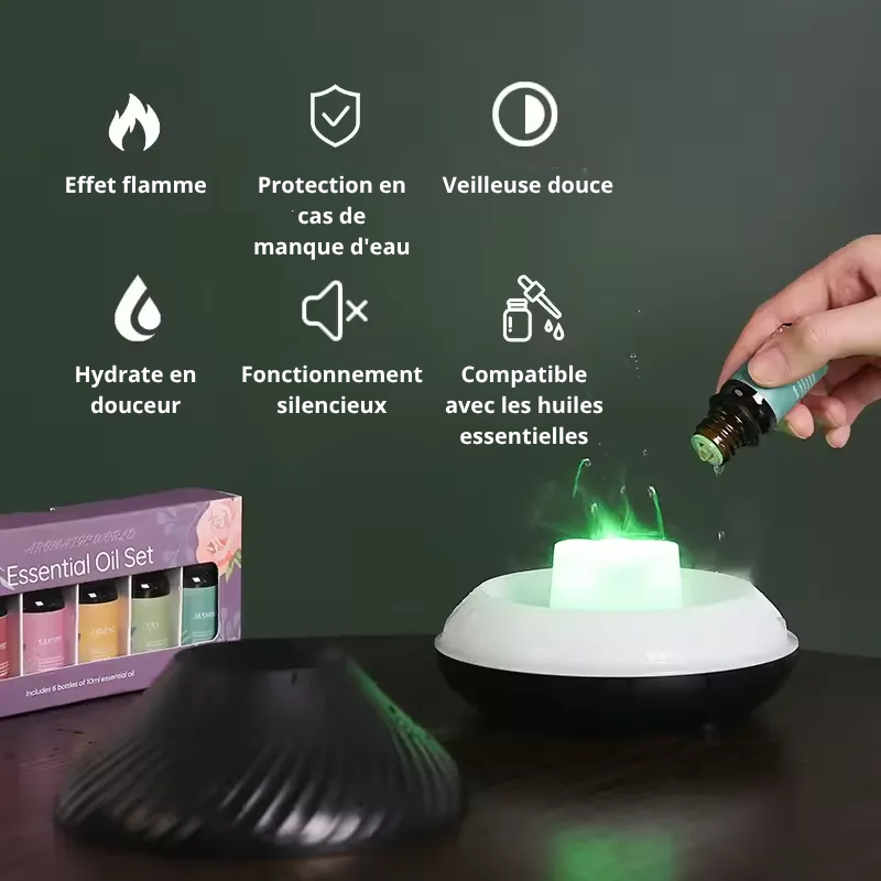 Remplissage du diffuseur avec eau et huiles essentielles