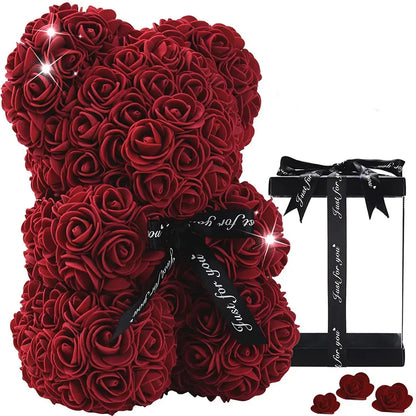 Ours de Roses Éternelles – 25 cm - Décoration & cadeau romantique