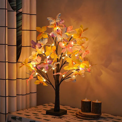 Lampe LED Arbre à Papillons - Décoration Multicolore Enchantée