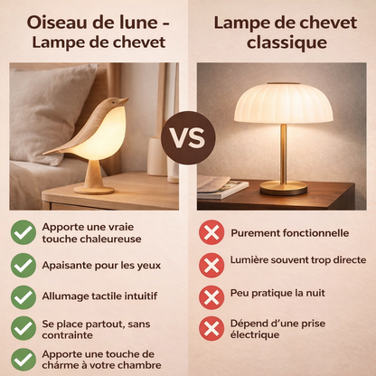 Lampe de chevet tactile - Oiseau de lune