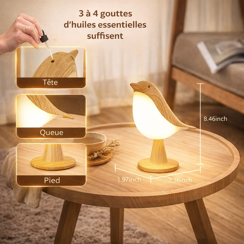 Lampe de chevet tactile - Oiseau de lune