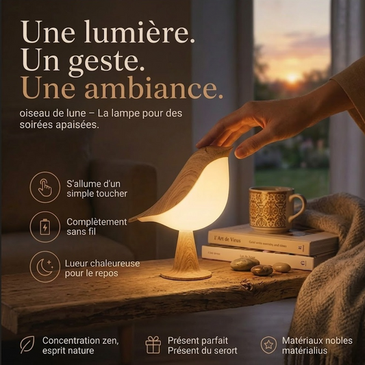 Lampe de chevet tactile - Oiseau de lune