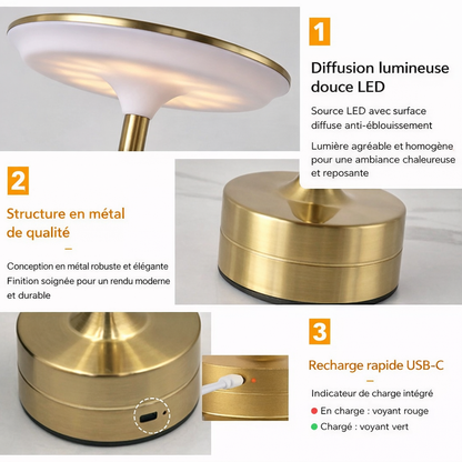 Lampe tactile Lyra™ — métal & lumière d’ambiance