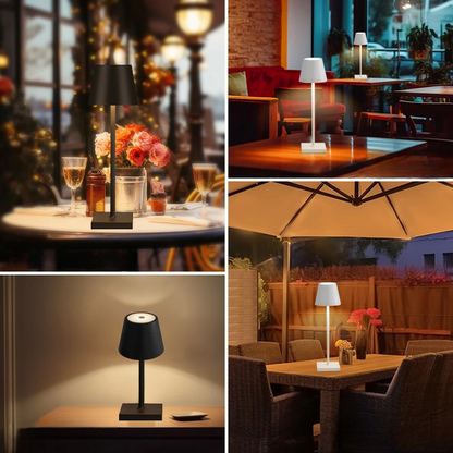 Lampe de table rechargeable mise en situations dans plusieurs pièces de la maison