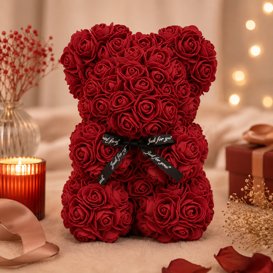 Ours de Roses Éternelles – 25 cm - Décoration & cadeau romantique